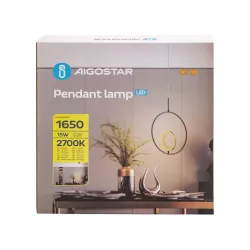 Aluminiowa lampa wisząca LED z aluminium i silikonu 15W 2700K ciepła fi 28cm - 8433325320652