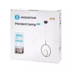 Aluminiowa lampa wisząca LED z aluminium i silikonu 15W 6500K zimna fi 28cm - 8433325320669