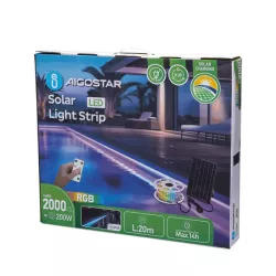 Taśma RGB solarna 20mb 2000lm 20W led kolorowa zestaw do oświetlenia - 8433325321222