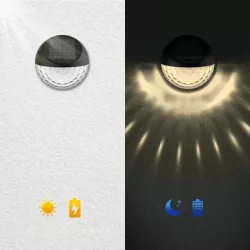 Lampa ścienna solarna 20 lm kinkiet z kloszem w groszki biała ciepła - 8433325321796