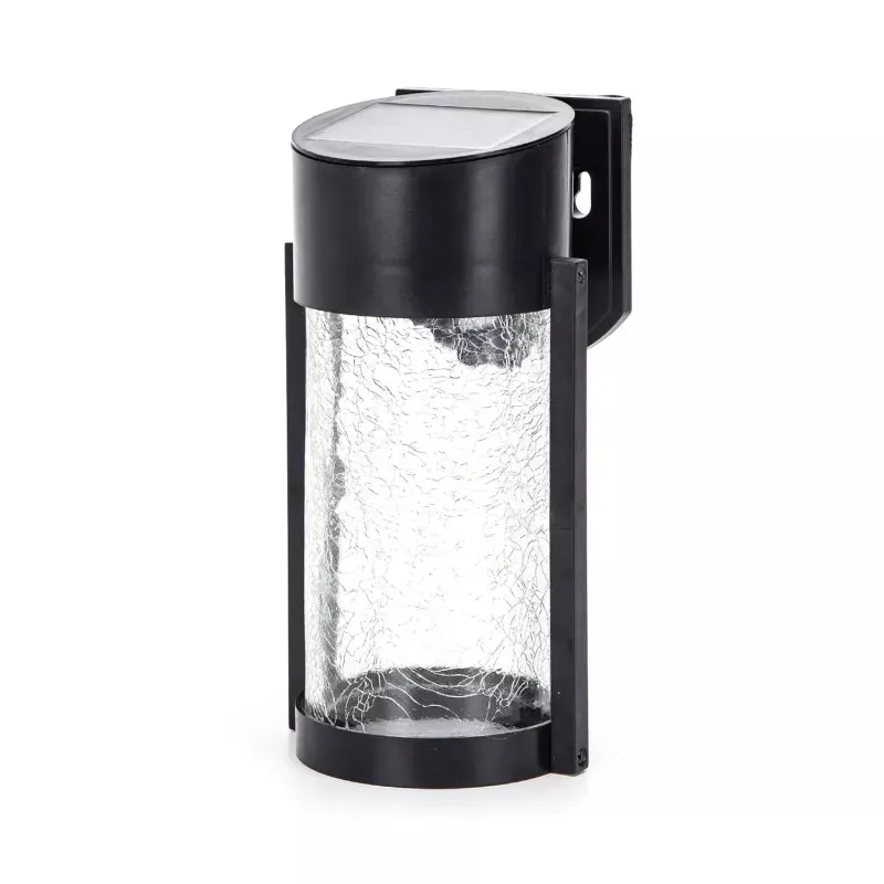 Lampa ścienna solarna kinkiet ze popękanego szkła crackle biały ciepły - 8433325321857