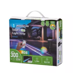 Solarna taśma świetlna LED 2+3m RGB 30W - 8433325323899