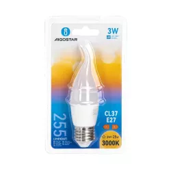 Żarówka świecowa led CL37 E27 3W 255 lm biała ciepła 3000k - 8433325176297