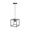 Czarna metalowa lampa wisząca w stylu vintage z oprawką E27 22x22x125cm - 8433325325138