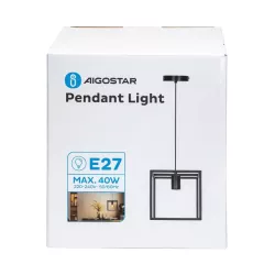 Czarna metalowa lampa wisząca w stylu vintage z oprawką E27 22x22x125cm - 8433325325138