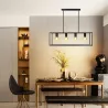 5-punktowa czarna metalowa lampa wisząca vintage z oprawkami E27 90x22x125cm - 8433325325145