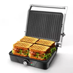 Karbowany opiekacz do panini ze stali nierdzewnej 2000W - 8433325326388