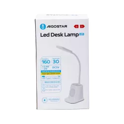 Lampa biurkowa ładowana z USB uchwytem piórnikiem i światłem nocnym - 8433325326418