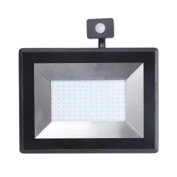 LED Ultracienki reflektor z czujnikiem czarny 100W Odlewanie - 8433325187439