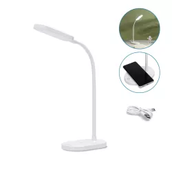 Lampa biurkowa 2.5w/160lm z ładowarką indukcyjną biała neutralna 5000K - 8433325326432