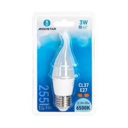 Żarówka świecowa led CL37 E27 3W 255 lm biała zimna 6500k - 8433325176303