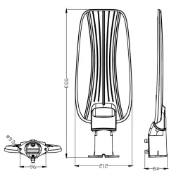 DOB LED lampa uliczna slim 150W - 8433325328542