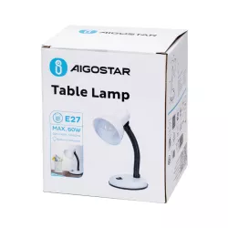 Lampa stołowa E27/230V metalowa klasyczna Biała bez żarówki - 8433325330064