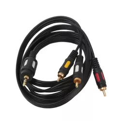 Kabel audio 3x RCA 1,8 m czarny - 8433325187804