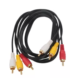 Kabel audio 3RCA/3RCA 1,5 m czarny - 8433325187811