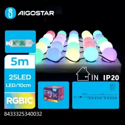 Taśma świetlna USB mlecznobiałe bąbelki, G40, RGBIC, 5m - 8433325340032