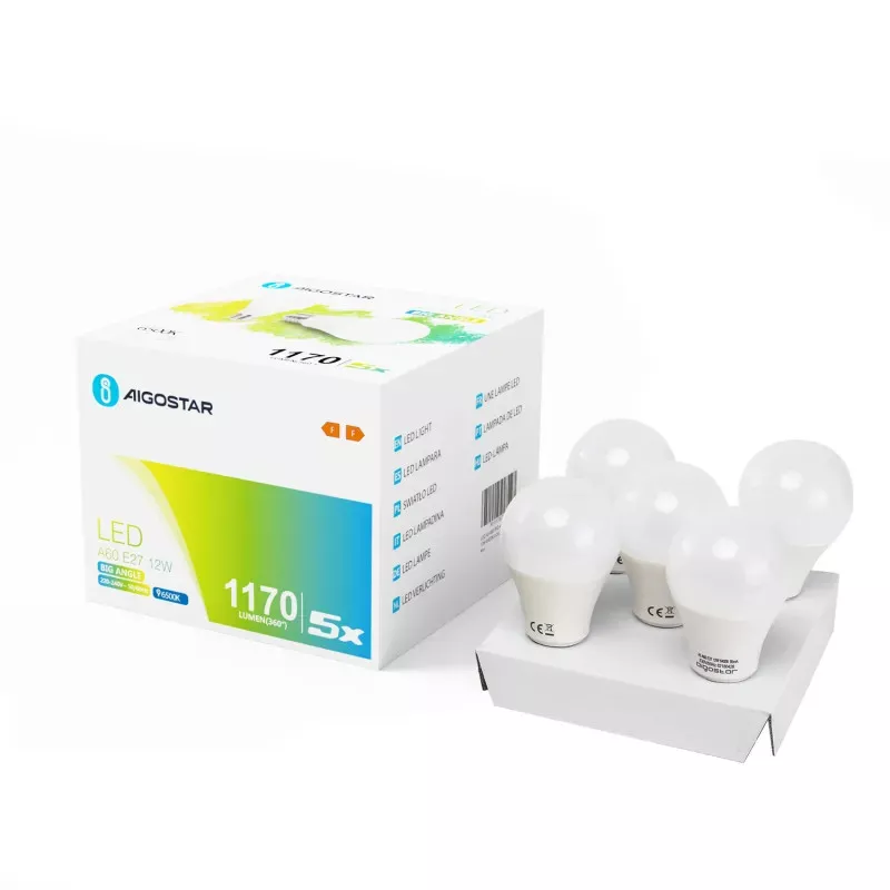 Żarówka diodowa LED A60 E27 12W 6500k 5pz - 8433325188283