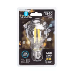 Żarówka LED 14W/230V Filament klasyczna A60 E27 biała zimna 1540lm - 8433325358280