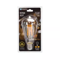 Żarówka LED 14W/230V Filament ST64 retro E27 barwa bursztynowa 1540lm - 8433325358471