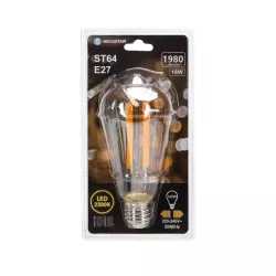 Żarówka LED 18W/230V Filament ST64 retro E27 barwa bursztynowa 1980lm - 8433325358532