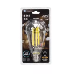 Żarówka LED 20W/230V Filament ST64 retro E27 biała zimna 2200lm - 8433325358556