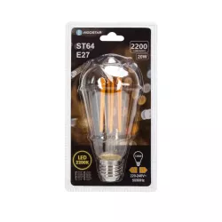 Żarówka LED 20W/230V Filament ST64 retro E27 barwa bursztynowa 2200lm - 8433325358563