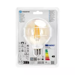 Żarówka LED 10W/230V Filament kula G95 E27 barwa bursztynowa 110lm - 8433325358594