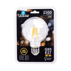 Żarówka LED 20W/230V Filament kula G95 E27 barwa biała ciepła 2200lm - 8433325358662