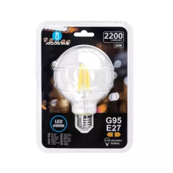 Żarówka LED 20W/230V Filament kula G95 E27 barwa biała zimna 2200lm - 8433325358679