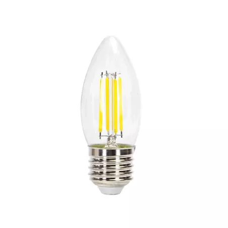 Żarówka świecowa LED 6W/230V Filament C35 E27 biała zimna 660lm - 8433325358709