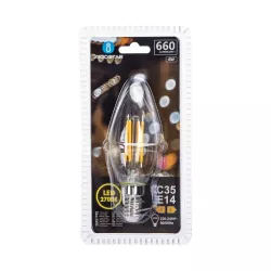 Żarówka świecowa LED 6W/230V Filament C35 E14 biała ciepła 660lm - 8433325358723