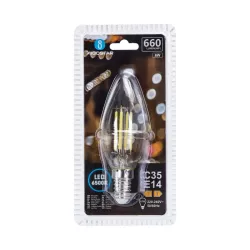 Żarówka świecowa LED 6W/230V Filament C35 E14 biała zimna 660lm - 8433325358730