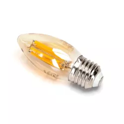 Żarówka świecowa LED 8W/230V Filament C35 E27 barwa bursztynowa 880lm - 8433325358778