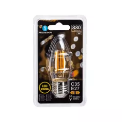 Żarówka świecowa LED 8W/230V Filament C35 E27 barwa bursztynowa 880lm - 8433325358778