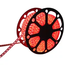 Czerwona taśma LED 230V wysokonapięciowa 8mm 60led/m szpula 50mb IP65 - 8433325188566