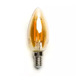 Żarówka świecowa LED 8W/230V Filament C35 E14 barwa bursztynowa 880lm - 8433325358808