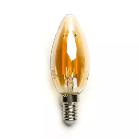 Żarówka świecowa LED 8W/230V Filament C35 E14 barwa bursztynowa 880lm - 8433325358808