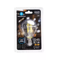 Żarówka LED 6W/230V Filament kulaka G45 E14 barwa biała ciepła 660lm - 8433325358815