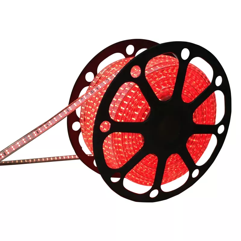 Czerwona taśma LED 230V wysokonapięciowa 10mm 180led/7w/m 50mb IP65 - 8433325188597