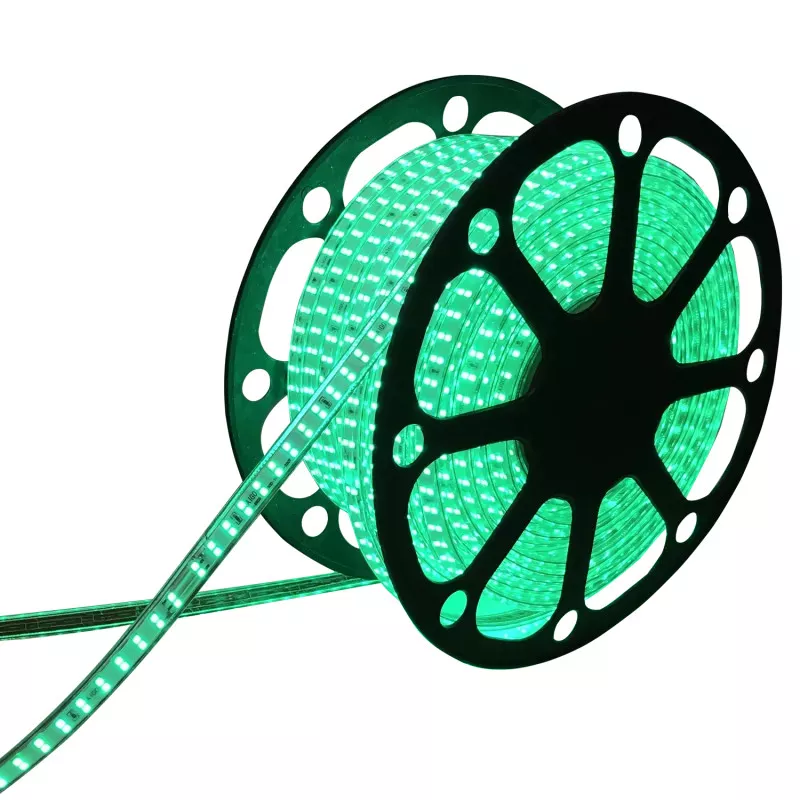 Zielona taśma LED 230V wysokonapięciowa 10mm 180led/7w/m 50mb IP65 - 8433325188603