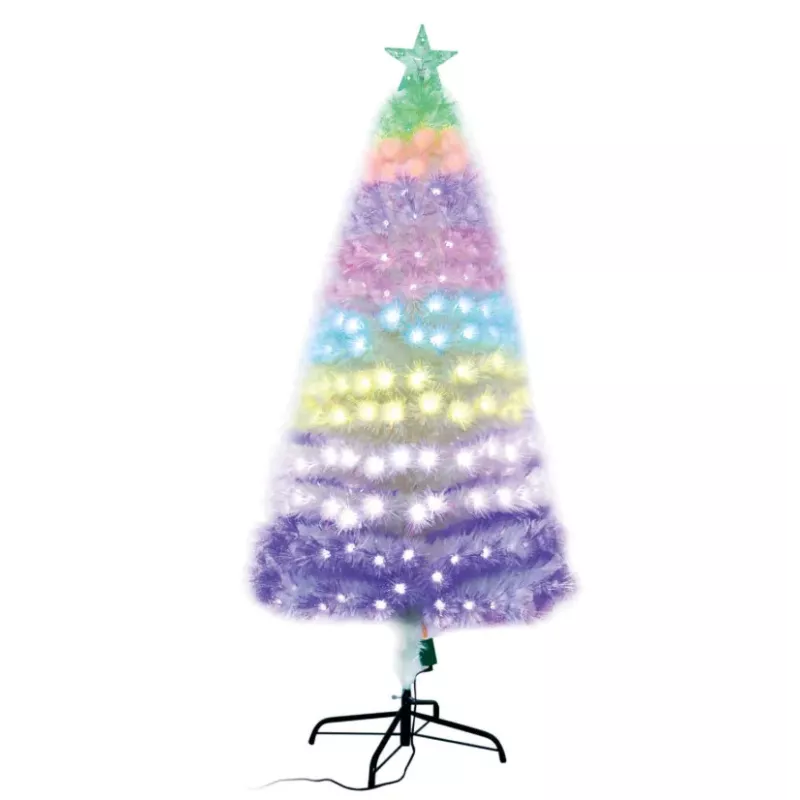 Choinka 120cm świąteczne drzewko zestaw kolorowymi lampkami RGBY - 8433325368487