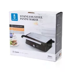 Karbowany opiekacz do panini ze stali nierdzewnej 1500W - 8433325500924