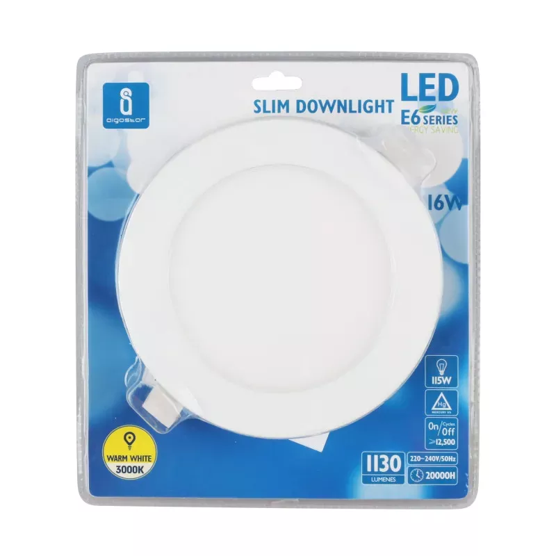 Ultracienki downlight LED E6 9W okrągły 6000K zimny - 8433340001147