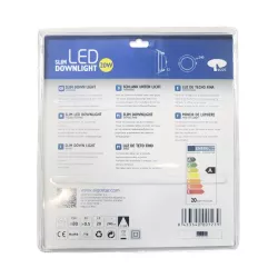 Ultracienki downlight LED E6 20W okrągły srebrny 3000K ciepły - 8433340001239