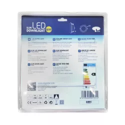 Ultracienki downlight LED E6 16W okrągły srebrny 3000K ciepły - 8433340001314