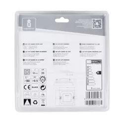 Ultracienki downlight LED E6 18W kwadratowy 160° 6000K zimny - 8433340005084