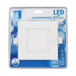 Ultracienki downlight LED E6 18W kwadratowy 160° 6000K zimny - 8433340005084