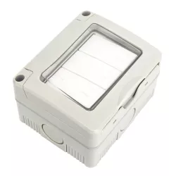Włącznik potrójny dwubiegunowy tzw. schodowy szary IP55 wodoodporny - 8433325189181