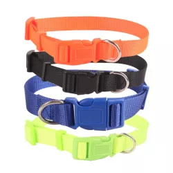 PLAIN IMITATION NYLON DOG COLLAR W1.0*L20-30CM ORANGE/BLACK/BLUE/GREEN - 8719138017256