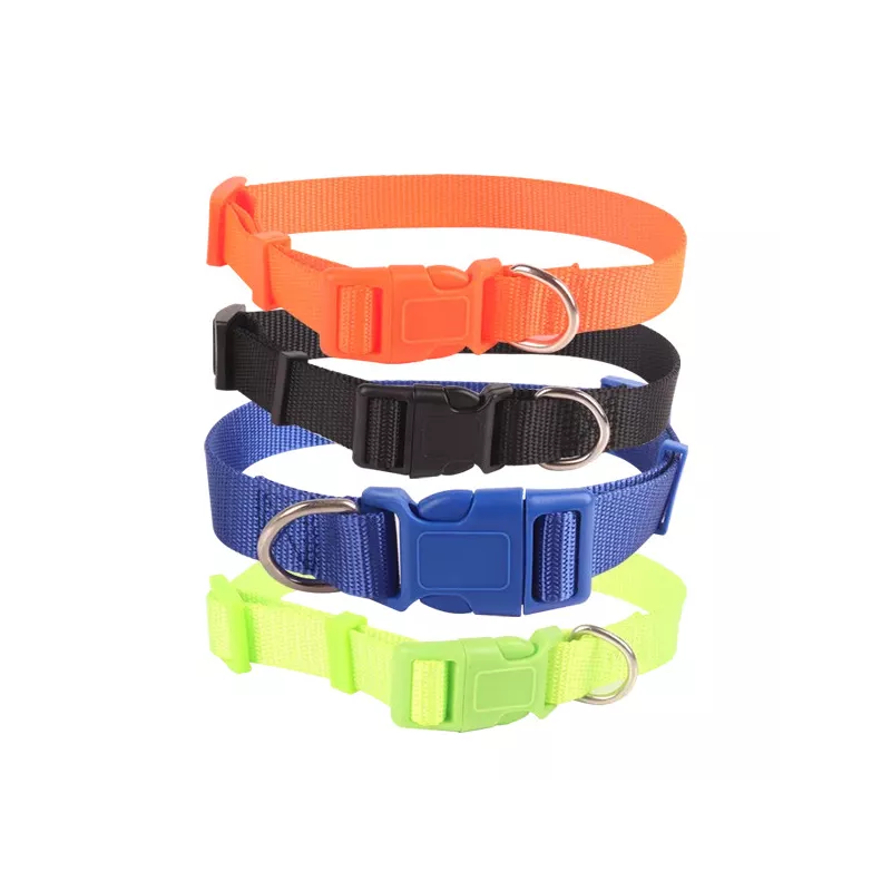 PLAIN IMITATION NYLON DOG COLLAR W1.0*L20-30CM ORANGE/BLACK/BLUE/GREEN - 8719138017256